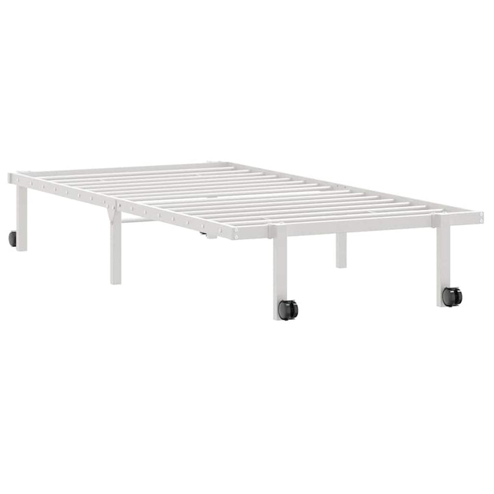 sengeramme uden madras foldbare 90x190 cm stål hvid