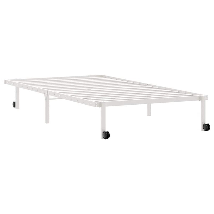 sengeramme uden madras foldbare 100x190 cm stål hvid
