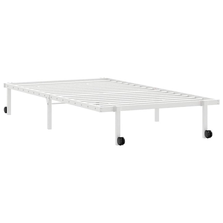 sengeramme uden madras foldbare 100x200 cm stål hvid