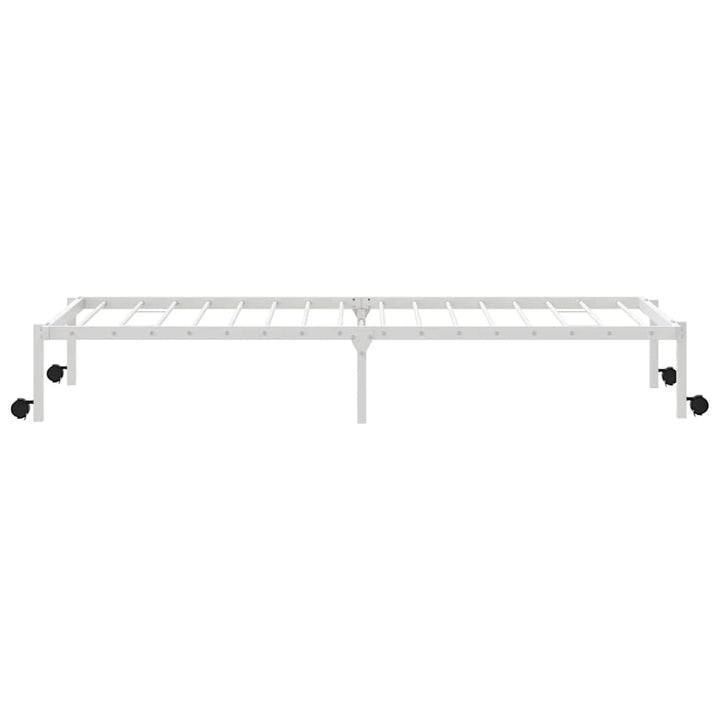 sengeramme uden madras foldbare 100x200 cm stål hvid