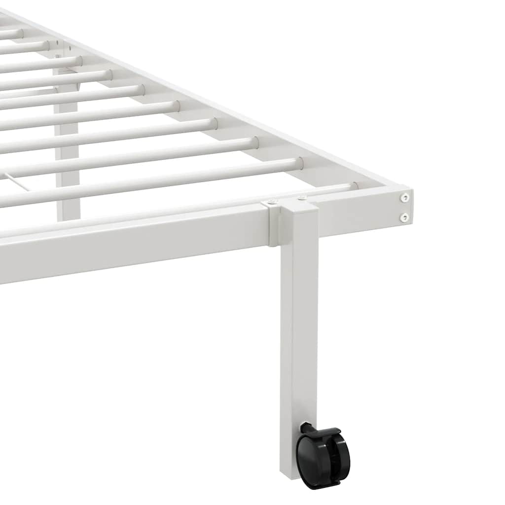 sengeramme uden madras foldbare 100x200 cm stål hvid