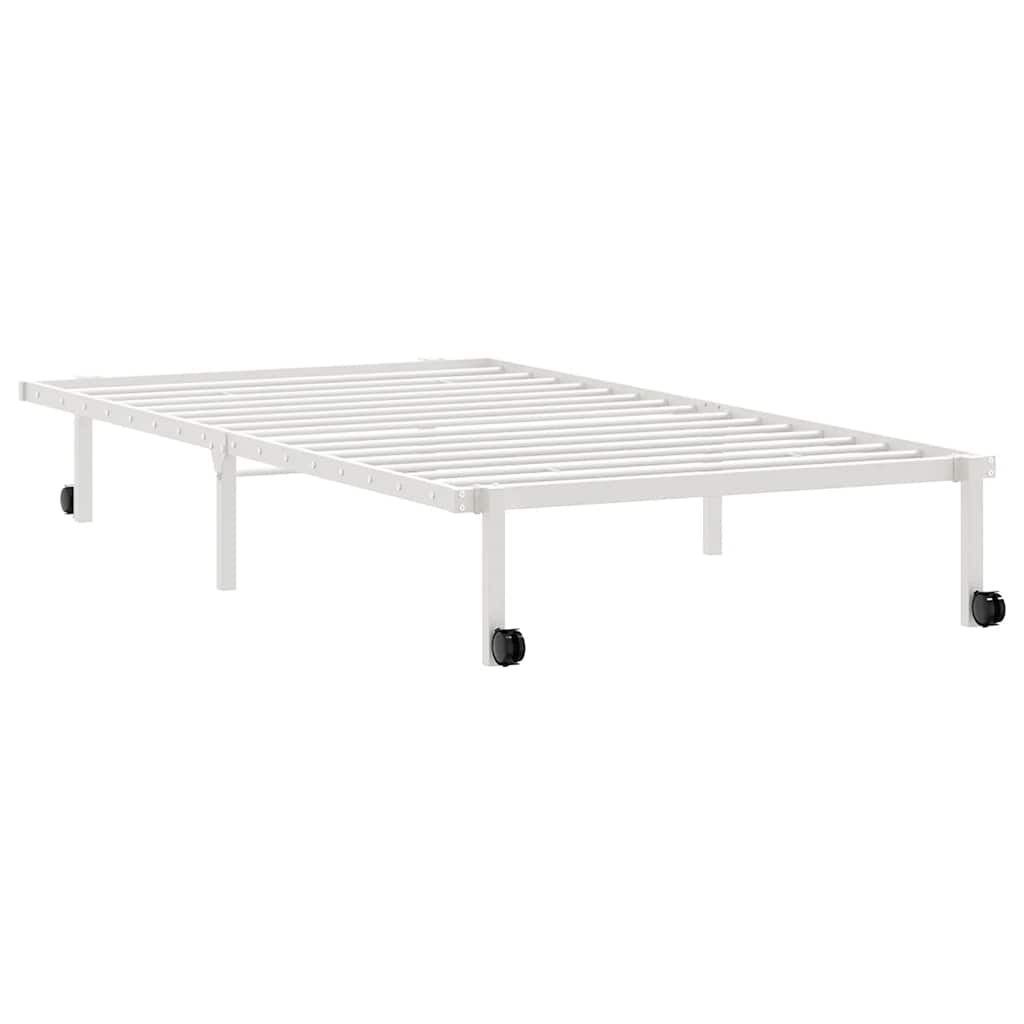 sengeramme uden madras foldbare 107x203 cm stål hvid