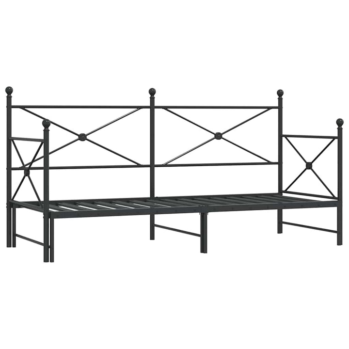 daybed med udtræk uden madras 75x190 cm stål sort