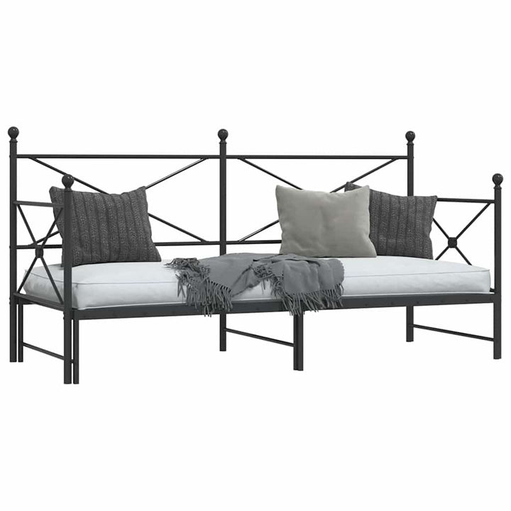 daybed med udtræk uden madras 75x190 cm stål sort