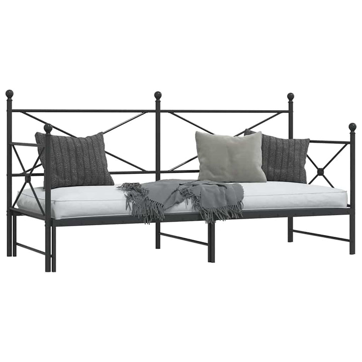 daybed med udtræk uden madras 75x190 cm stål sort
