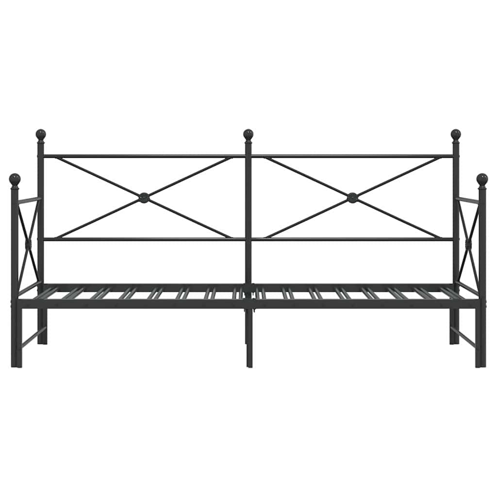 daybed med udtræk uden madras 75x190 cm stål sort