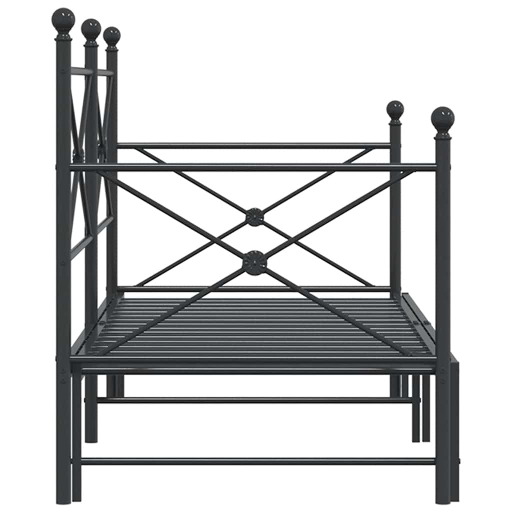 daybed med udtræk uden madras 75x190 cm stål sort