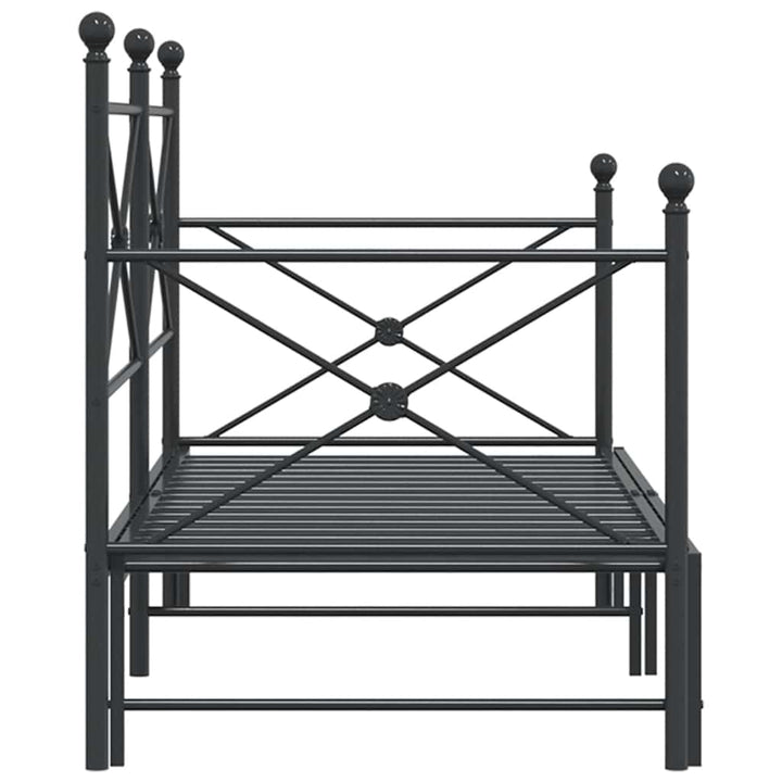 daybed med udtræk uden madras 75x190 cm stål sort