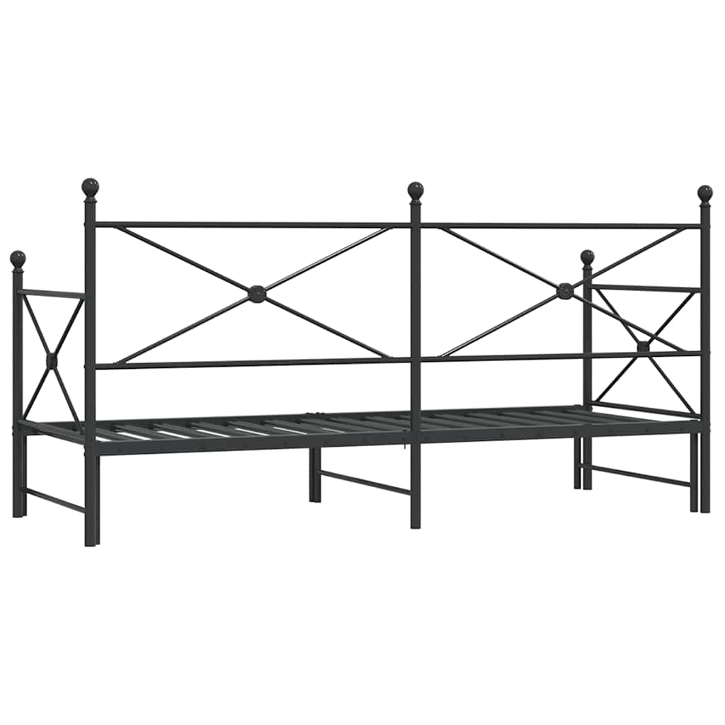 daybed med udtræk uden madras 75x190 cm stål sort