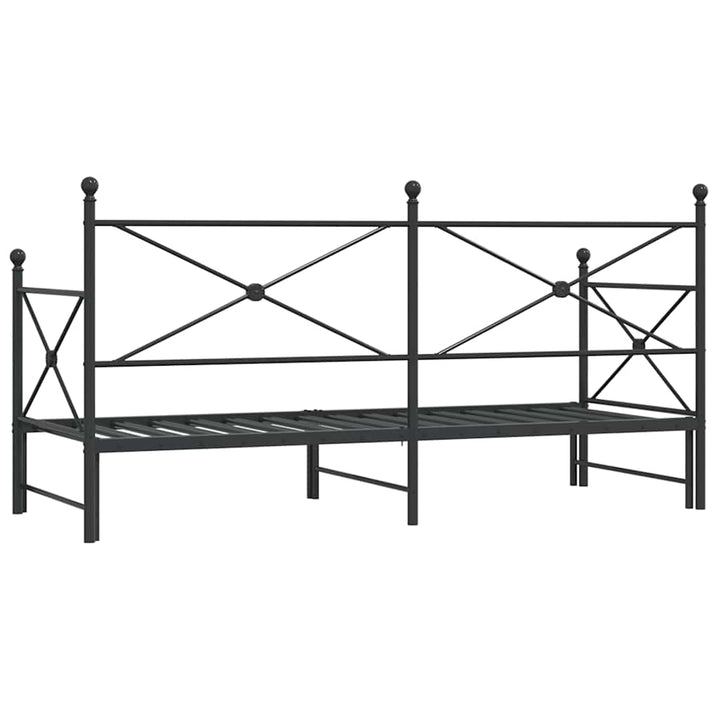 daybed med udtræk uden madras 75x190 cm stål sort