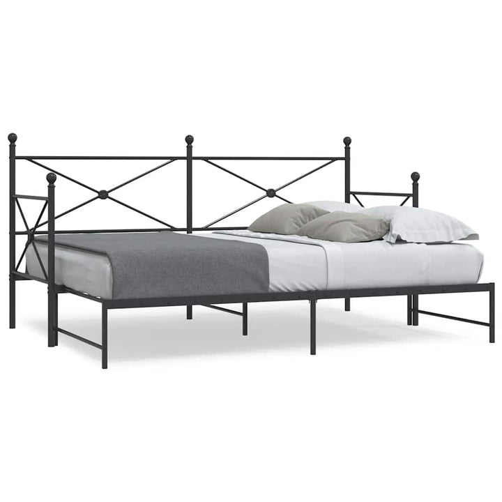 daybed med udtræk uden madras 75x190 cm stål sort