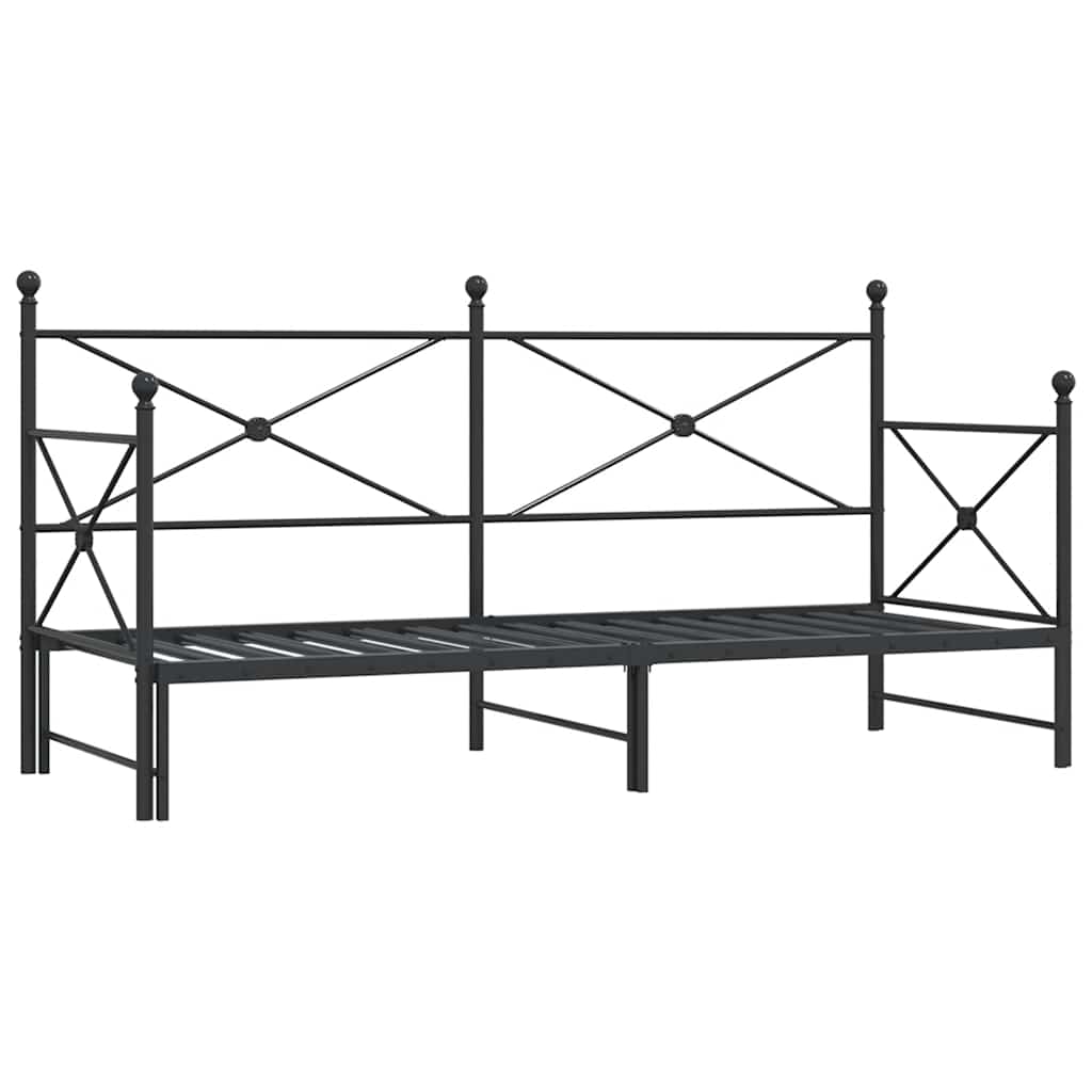 daybed med udtræk uden madras 90x190 cm stål sort