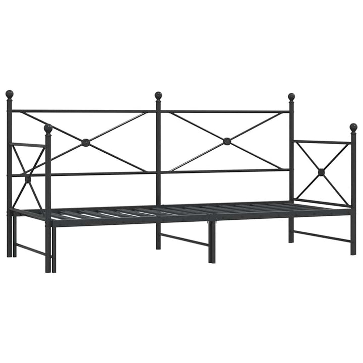 daybed med udtræk uden madras 90x190 cm stål sort