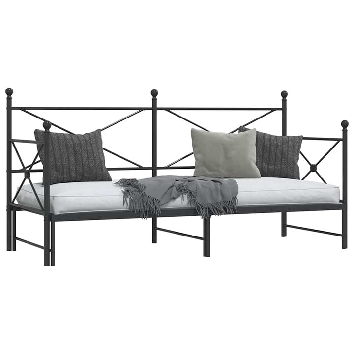 daybed med udtræk uden madras 90x190 cm stål sort