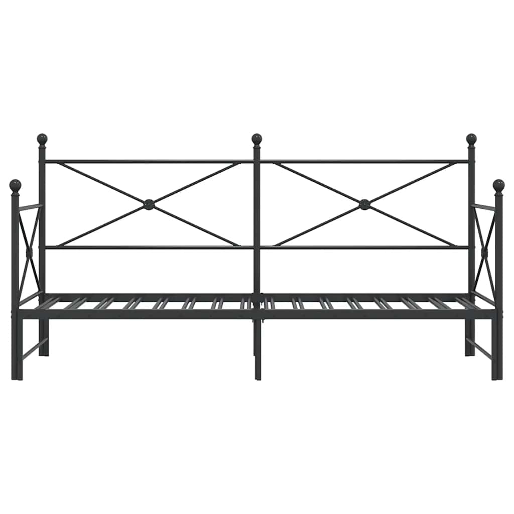 daybed med udtræk uden madras 90x190 cm stål sort