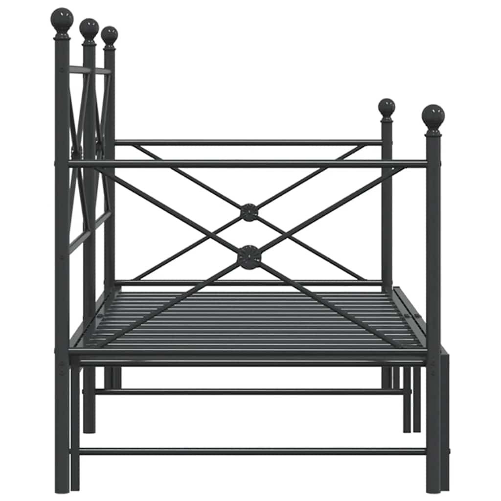 daybed med udtræk uden madras 90x190 cm stål sort
