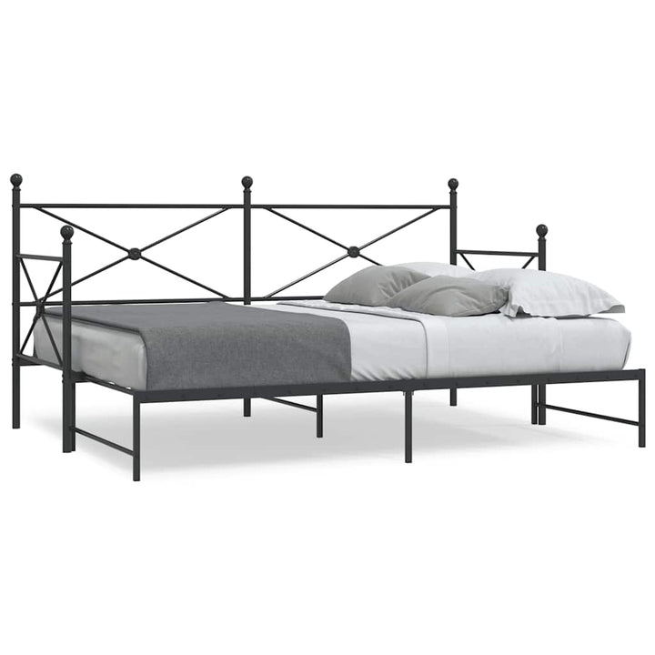 daybed med udtræk uden madras 90x190 cm stål sort