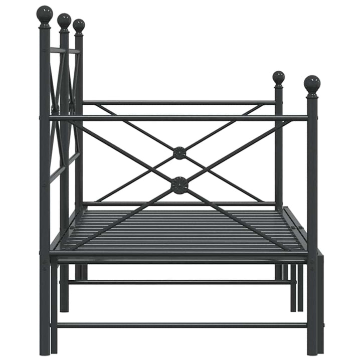daybed med udtræk uden madras 90x200 cm stål sort