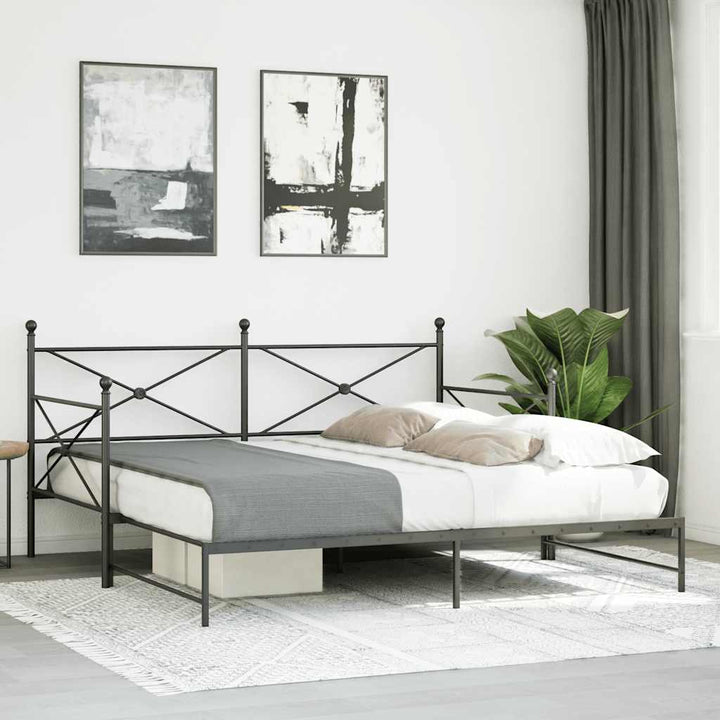 daybed med udtræk uden madras 100x200 cm stål sort