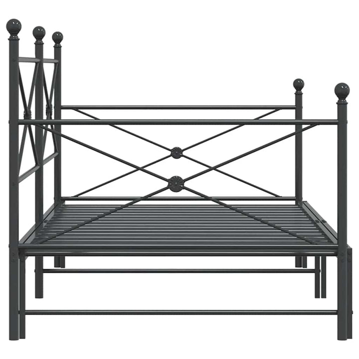 daybed med udtræk uden madras 100x200 cm stål sort