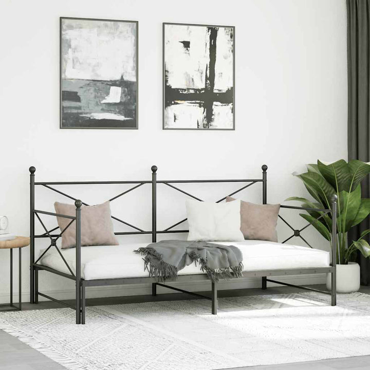 daybed med udtræk uden madras 107x203 cm stål sort