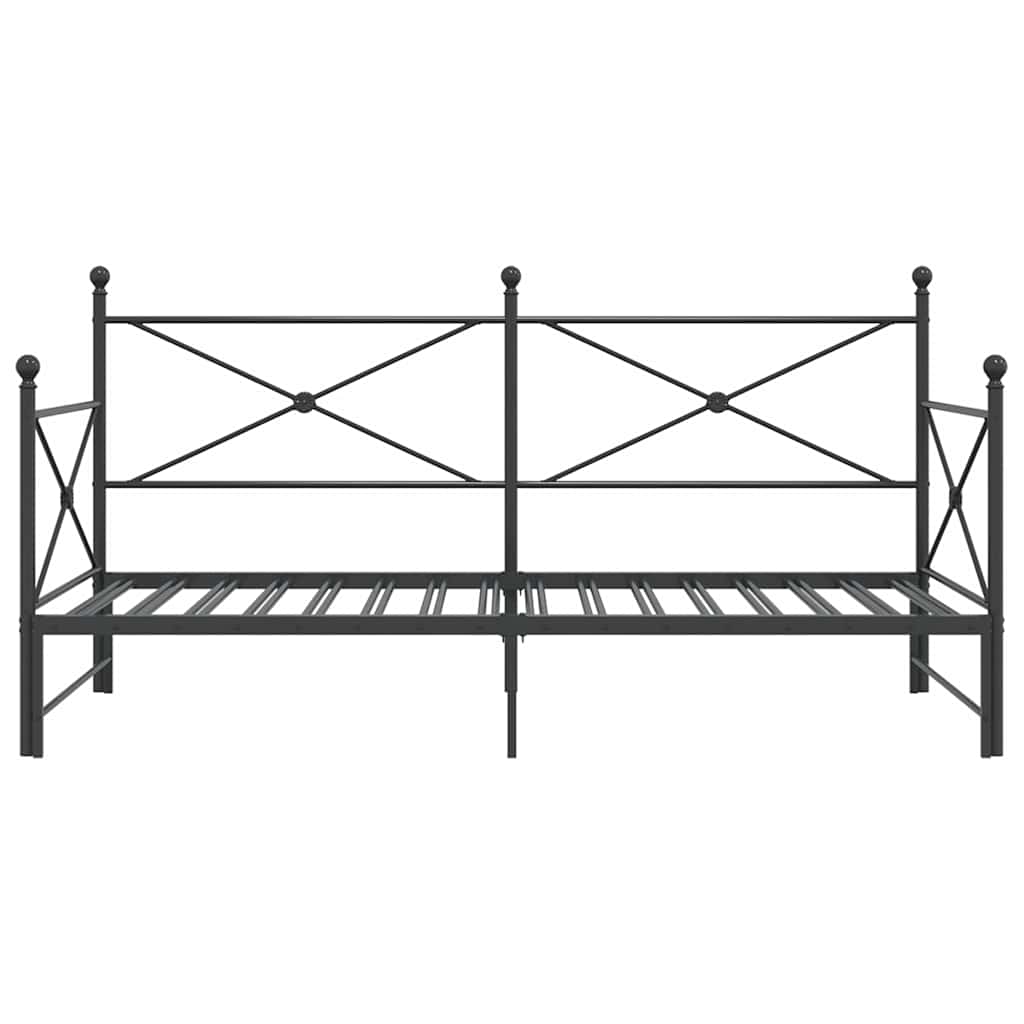 daybed med udtræk uden madras 107x203 cm stål sort