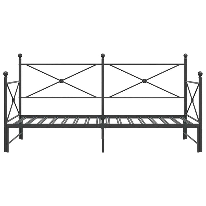 daybed med udtræk uden madras 107x203 cm stål sort