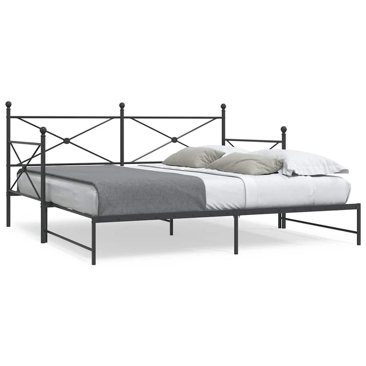 daybed med udtræk uden madras 107x203 cm stål sort