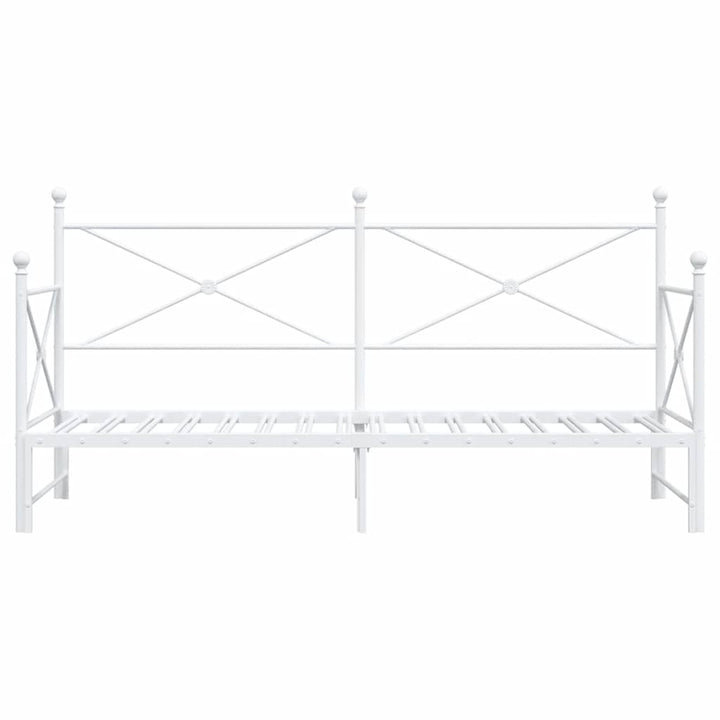daybed med udtræk uden madras 75x190 cm stål hvid