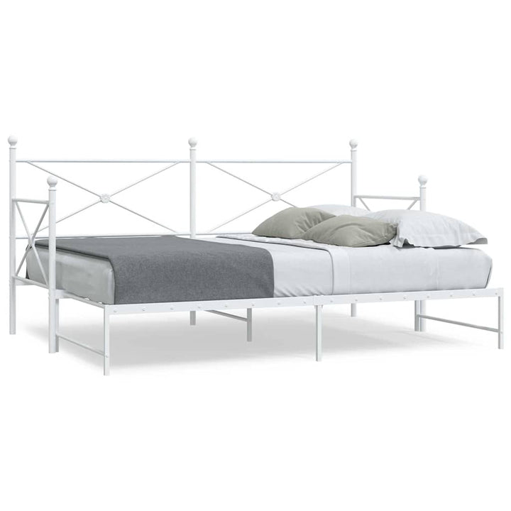 daybed med udtræk uden madras 75x190 cm stål hvid