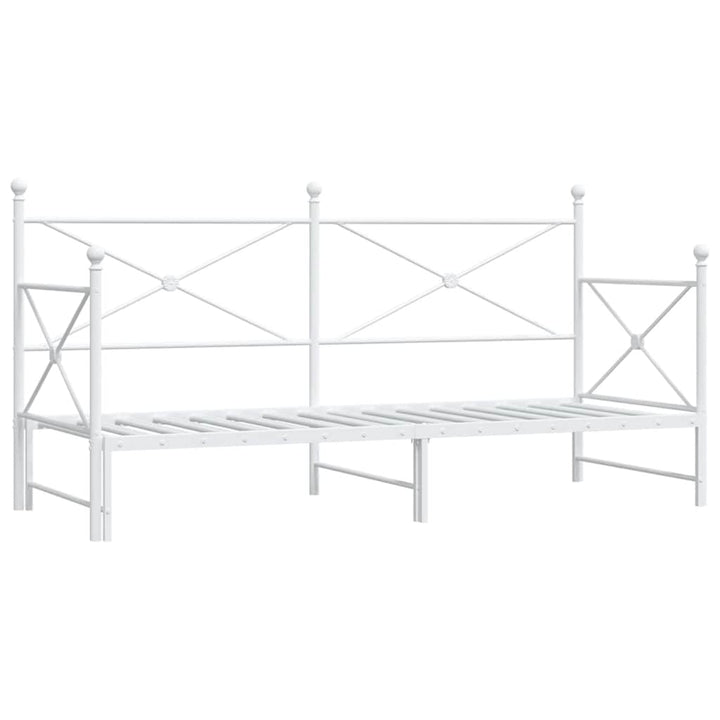 daybed med udtræk uden madras 80x200 cm stål hvid