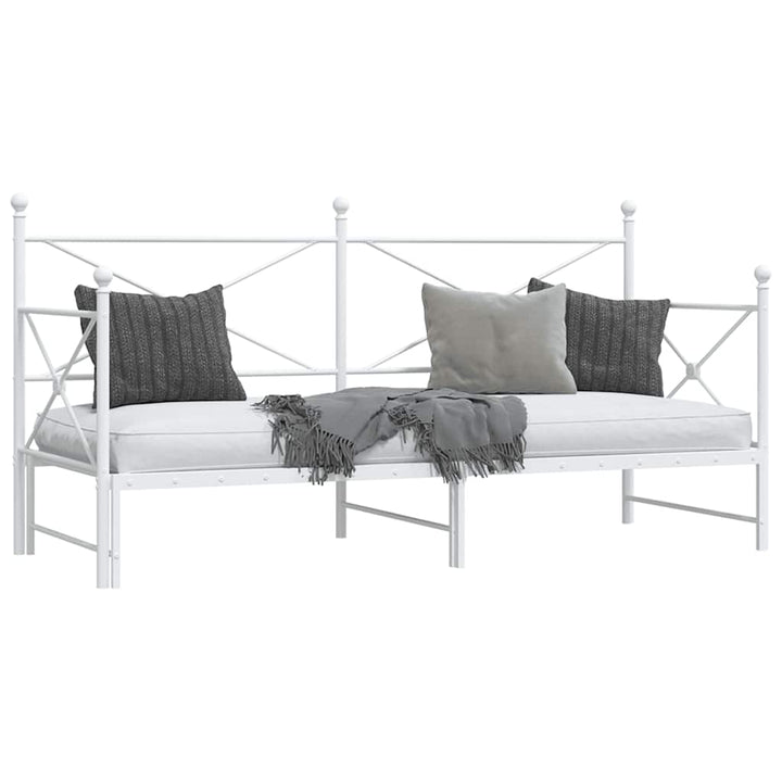 daybed med udtræk uden madras 80x200 cm stål hvid