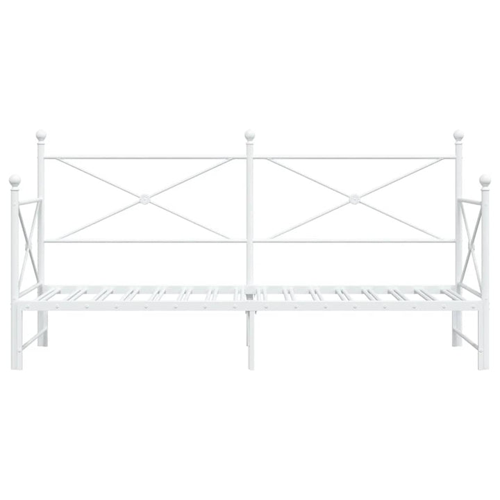 daybed med udtræk uden madras 80x200 cm stål hvid