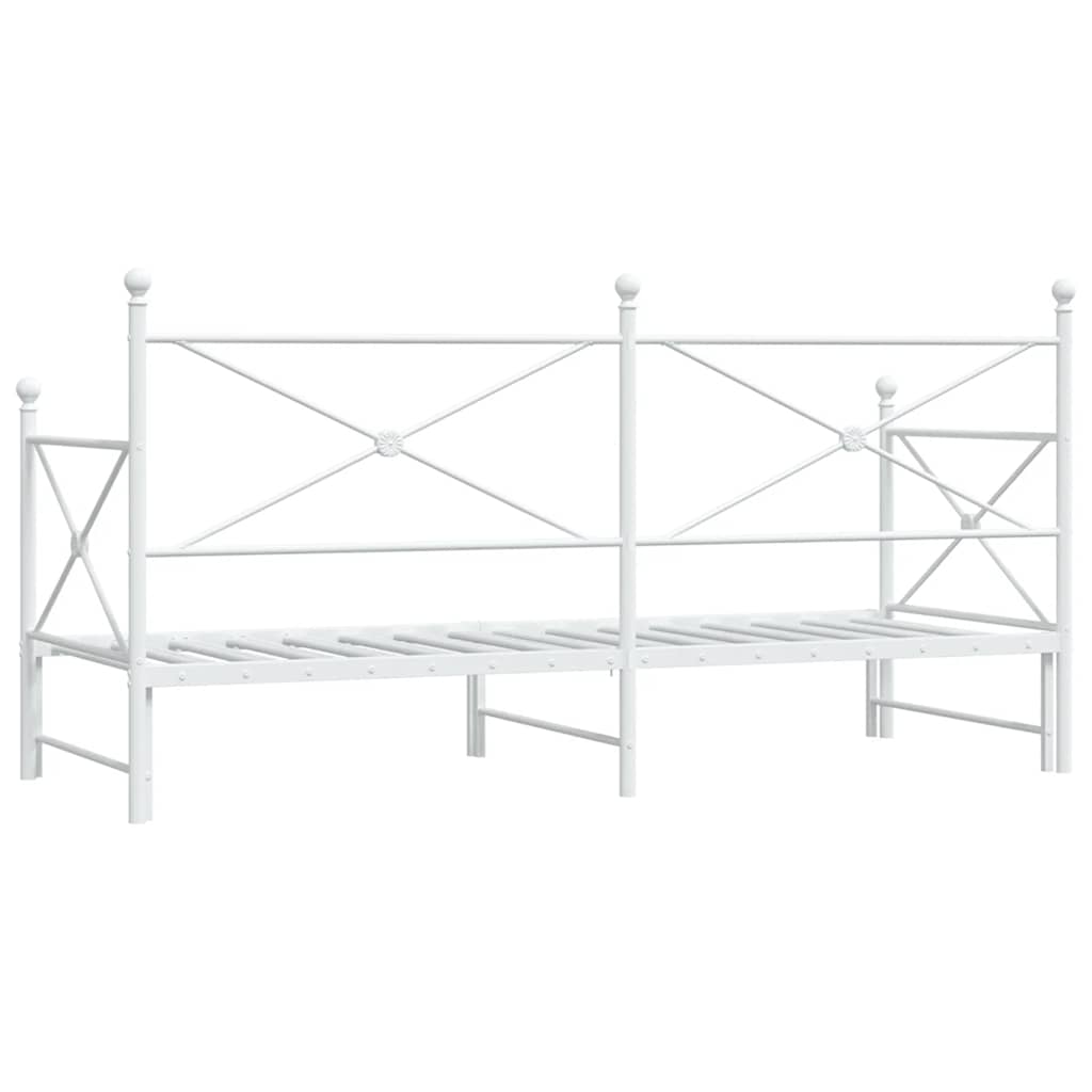 daybed med udtræk uden madras 80x200 cm stål hvid