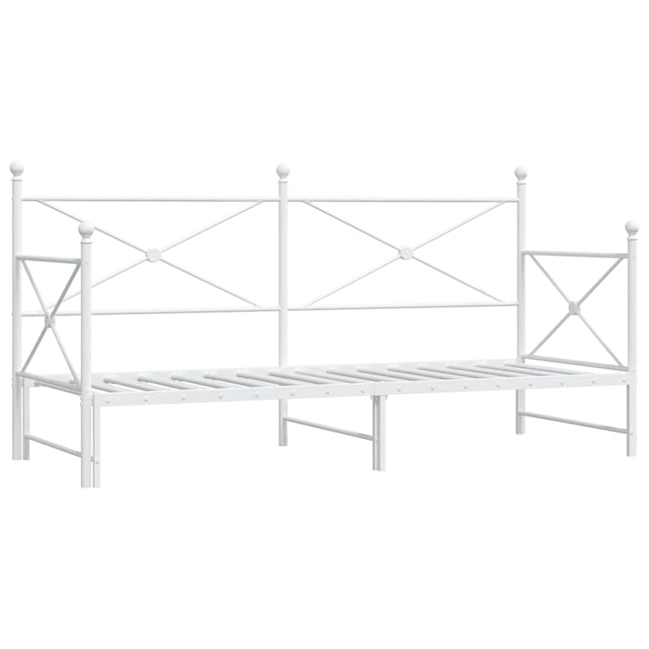 daybed med udtræk uden madras 90x190 cm stål hvid