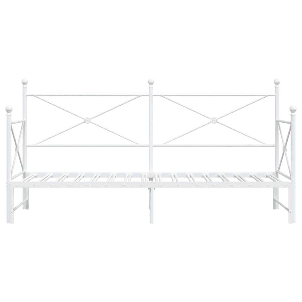 daybed med udtræk uden madras 90x190 cm stål hvid