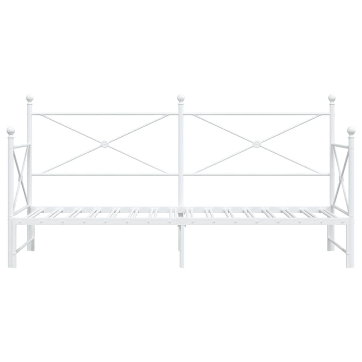 daybed med udtræk uden madras 90x190 cm stål hvid