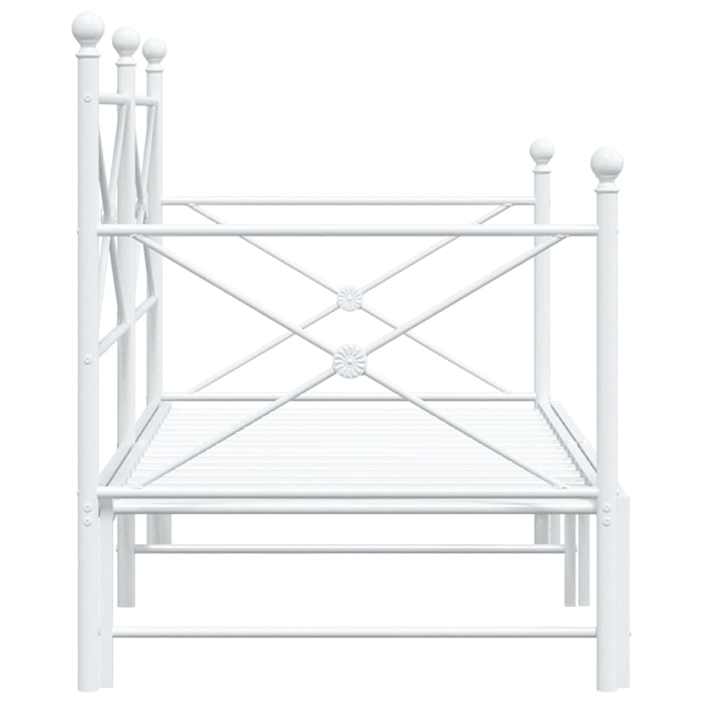 daybed med udtræk uden madras 90x190 cm stål hvid