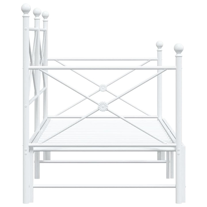 daybed med udtræk uden madras 90x190 cm stål hvid