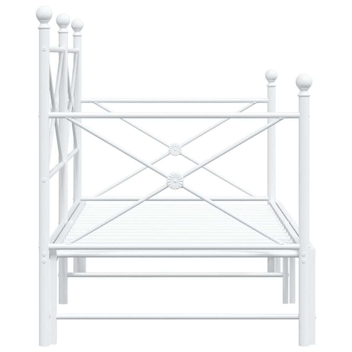 daybed med udtræk uden madras 90x200 cm stål hvid