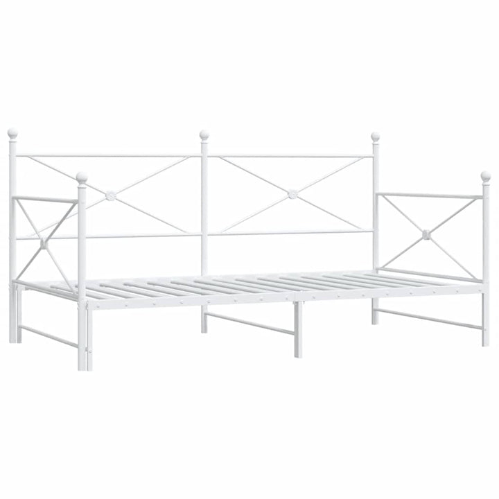daybed med udtræk uden madras 100x190 cm stål hvid