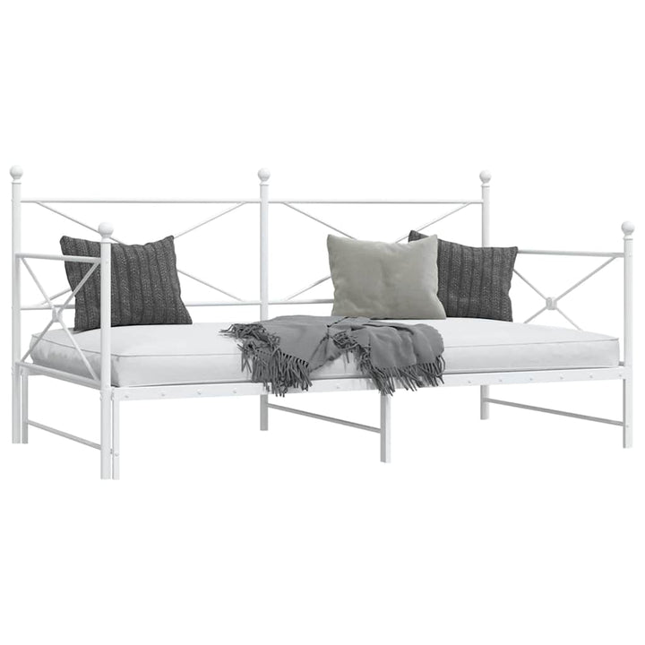 daybed med udtræk uden madras 100x190 cm stål hvid