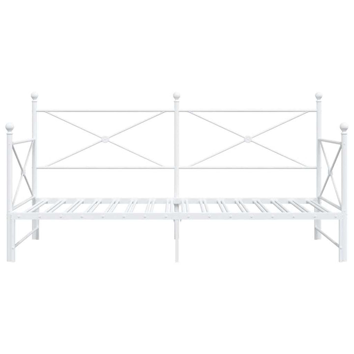 daybed med udtræk uden madras 100x190 cm stål hvid