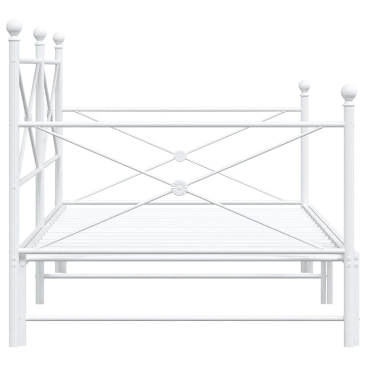 daybed med udtræk uden madras 100x190 cm stål hvid