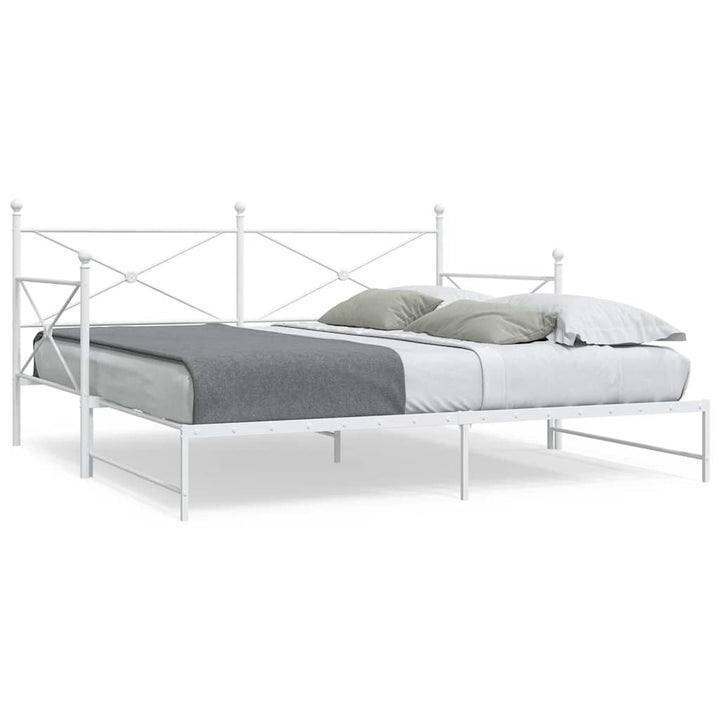 daybed med udtræk uden madras 100x190 cm stål hvid