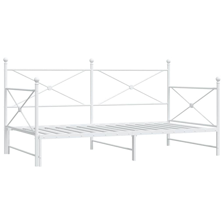 daybed med udtræk uden madras 107x203 cm stål hvid