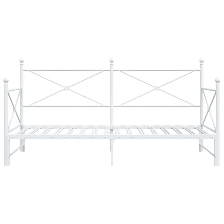 daybed med udtræk uden madras 107x203 cm stål hvid