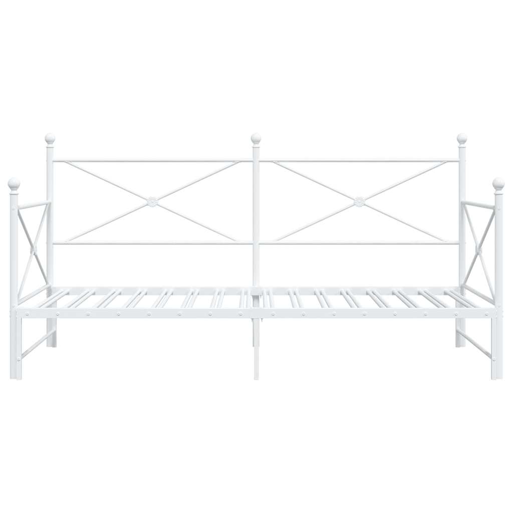 daybed med udtræk uden madras 107x203 cm stål hvid