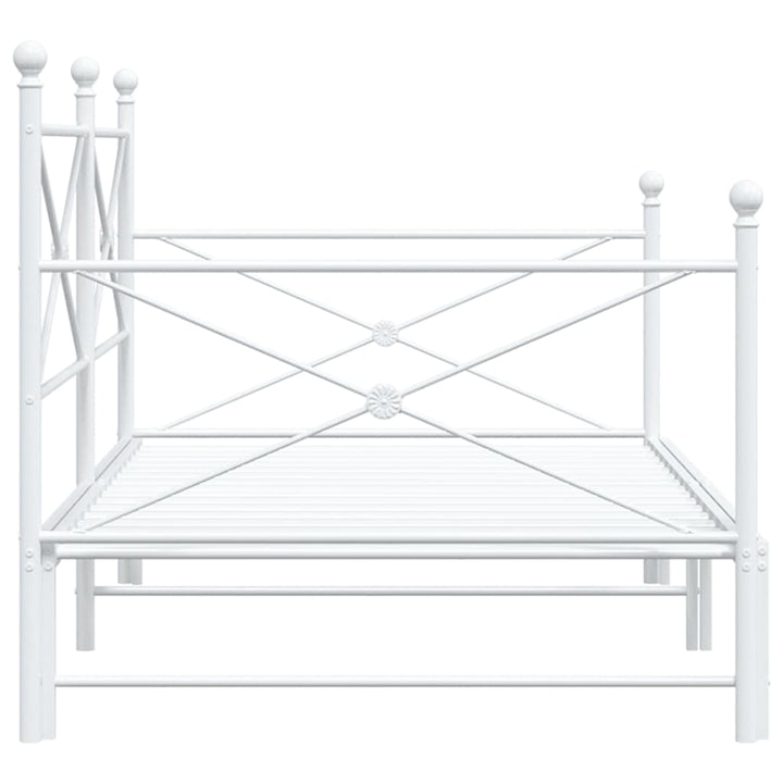 daybed med udtræk uden madras 107x203 cm stål hvid