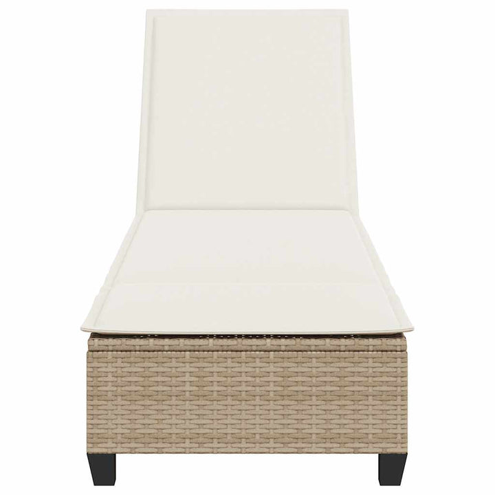 liggestol med hynder 55x200x25,5 cm polyrattan beige